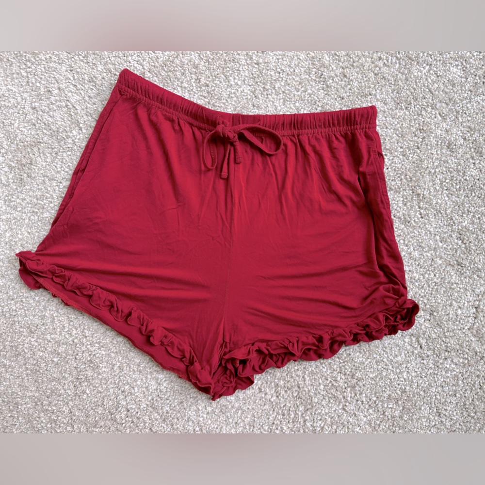 Women’s Red Ruffle Pajama‎ Shorts-Size M